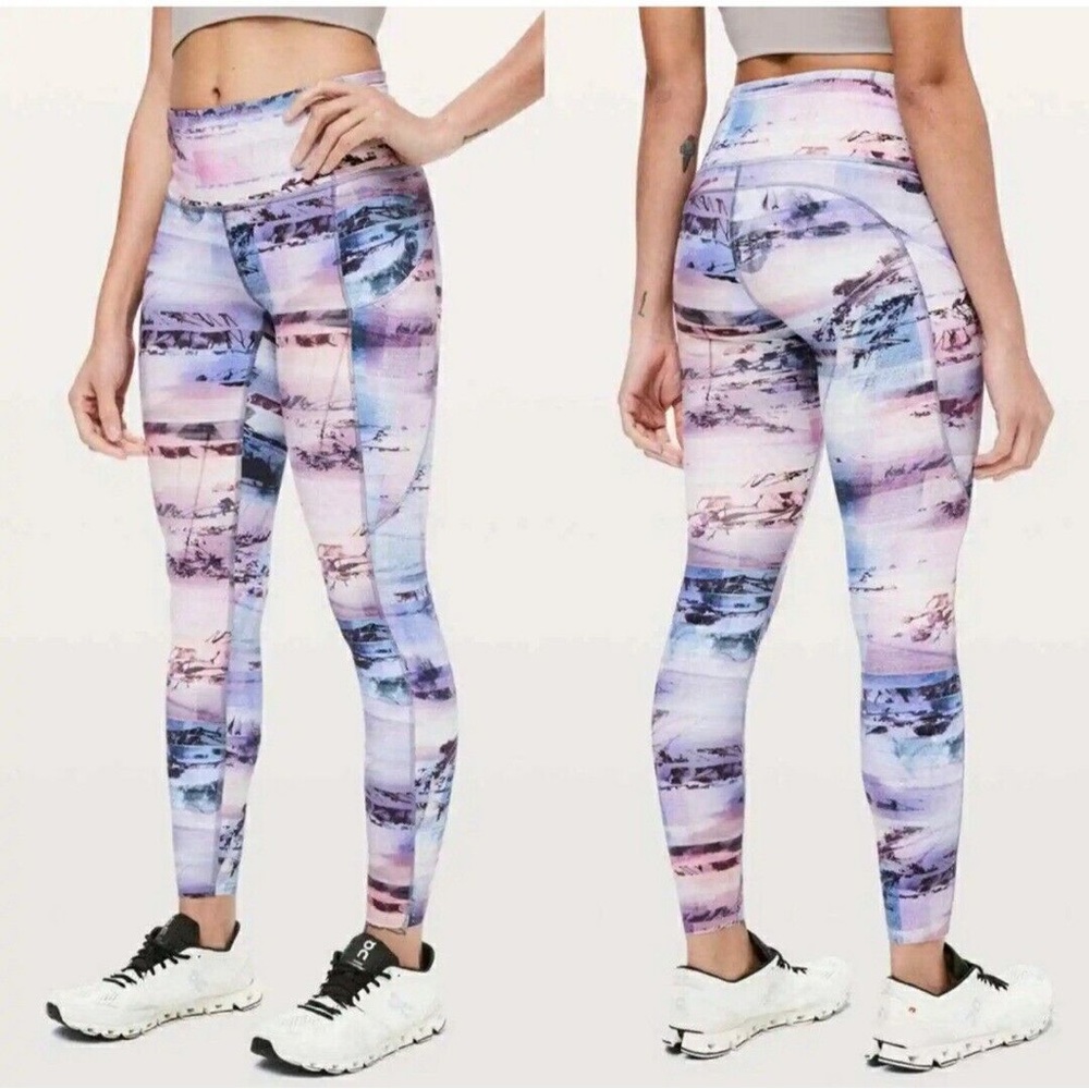 Lululemon Athletica Purple and Blue Abstract Leggings